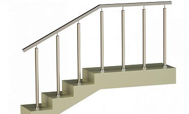 Ограждения с квадратным поручнем со стойками в каждую ступень без ригелей купить в Уфе