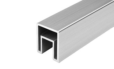 Труба 40х40 мм с пазом 24 х 24 под стекло, 6м, алюминиевый, неанод Фk856-2 AL купить в Уфе