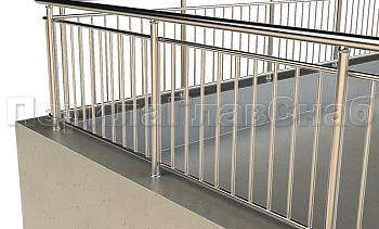 Ограждение кровли с вертикальным заполнением в Уфе. Готовые проекты ПерилаГлавСнаб