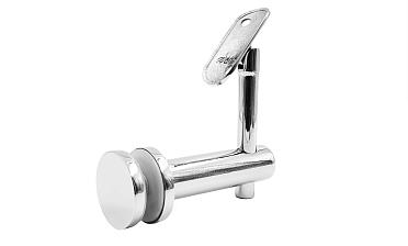 Выносной держатель поручня на стекло 8-20 мм, регулируемый, с ложементом, полированный, (AISI 304) k241-5 купить в Уфе