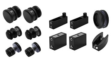  Комплект раздвижной системы для стеклянной душевой, цинк, черный t401 BZn купить в Уфе