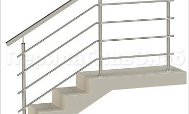 Четыре ригеля на держателях, квадратный поручень и круглые стойки купить в Уфе