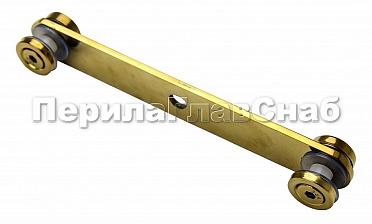 Стеклодержатель пластинчатый 3хМ8, по центрам 170х5 мм, полированный, шайбы 5 мм литые, под стекло 6-12 мм, (AISI 304), под золото Фk023-88 купить в Уфе