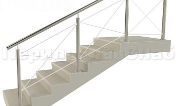 Ограждения из нержавейки. Заполнение из тросиков (нестандартная конфигурация) для крыльца в Уфе. Готовые проекты ПерилаГлавСнаб