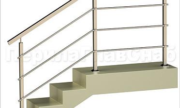 Три ригеля на держателях, квадратные поручень и стойки купить в Уфе