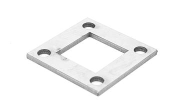 Фланец стойки 75 х75 х 5 (4,3) х AISI304, 4 отв. М10, с центральным отверстием k115-6 купить в Уфе