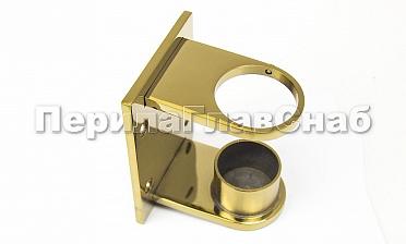 Боковой крепеж С-пластина стакан для Ø38.1 мм, под золото (AISI 304) Фk339-88 купить в Уфе