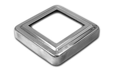 Низ стойки фигурный под трубу 50х50 мм, 83х83х0.5 мм, высота 17 мм, полированный (AISI 304) k375 купить в Уфе