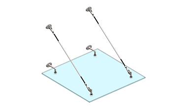 Комплект фурнитуры для козырька 1200х1200 (на вантах/тягах) k671-12-12 купить в Уфе