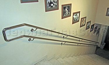 Двойной пристенный поручень из нержавейки купить в Уфе