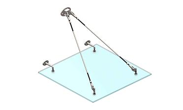 Комплект фурнитуры для козырька с двойным кронштейном стена-тяга 1200х1200 (на вантах/тягах) k671-12-12-2 купить в Уфе