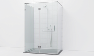 Комплект фурнитуры для душевой перегородки возле стены с дверью и глухими стеклами t571-1 купить в Уфе