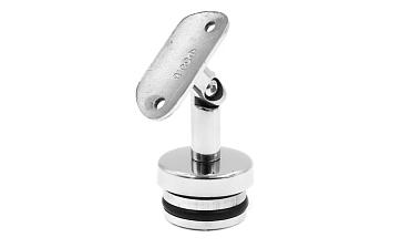 Наконечник палец с алюминиевой системой фиксации на стойке Ø42.4х1.5 мм, регулируемым ложементом под поручень Ø50.8 мм, полированный, литой, нержавеющий AISI 304 k206 купить в Уфе