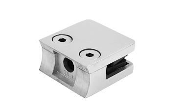 Стеклодержатель литой квадратный с вставками под стекло 8-10 мм (4+4 мм), на стойку Ø38.1 мм, 41х22х42, полированный, (AISI 304) k004-10 купить в Уфе