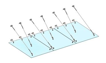 Комплект фурнитуры для козырька 1800х3700 (на вантах/тягах) k671-18-37 купить в Уфе