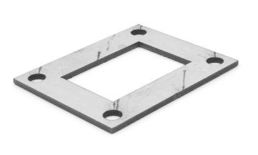 Фланец прямоугольный нержавеющий 100х80 (под трубу 40x60) Ф-0533 купить в Уфе