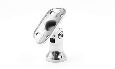 Наконечник стойки "колокольчик" на плоскость, с регулируемым ложементом под поручень Ø50.8 мм, литой, полированный, нержавеющий AISI 304, k203-3 купить в Уфе