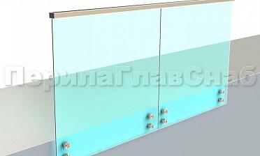 Ограждение с профильным поручнем с пазом на точечном креплении купить в Уфе