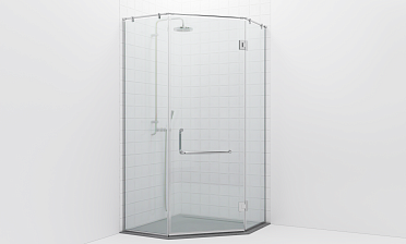 Комплект фурнитуры для трапециевидной душевой перегородки на профиле с угловой штангой t553-1 купить в Уфе