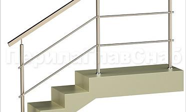 Два ригеля на держателях, квадратный поручень и круглые стойки купить в Уфе