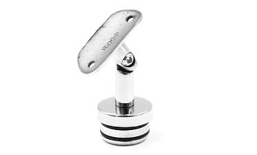 Наконечник палец с алюминиевой системой фиксации на стойке Ø38.1х1.5 мм, регулируемым ложементом под поручень Ø50.8 мм, полированный, литой, нержавеющий (AISI 304) k204 купить в Уфе