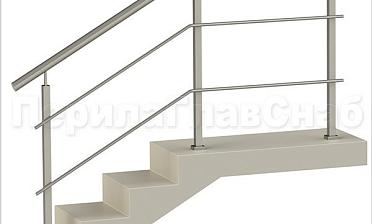 Два ригеля на сварке, круглый поручень и квадратные стойки купить в Уфе