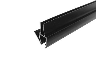 Уплотнитель для стекла 8 мм, блэк ультра - непрозрачный черный, пол-стекло 2200 мм t206-2 BL-U купить в Уфе