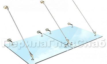 Комплект фурнитуры для козырька 1200х2400 (на вантах/тягах) k671-12-24 купить в Уфе