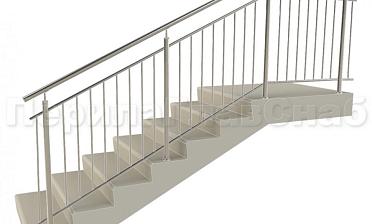 Нержавеющие ограждения с вертикальным заполнением 'частокол' - вариант №3 купить в Уфе