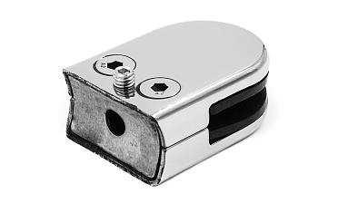 Стеклодержатель штампованный под стекло 10 мм (5+5 мм), под стойку Ø38.1 мм (39х24х55), полированный (AISI 304) k538-10 купить в Уфе