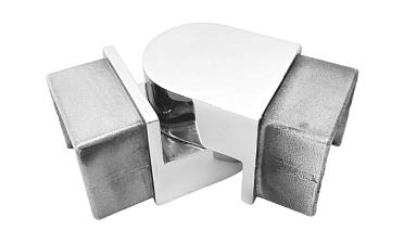 Отвод для поручня с пазом 40х40 мм, шарнирный, полир., (AISI 304) k546-2 купить в Уфе