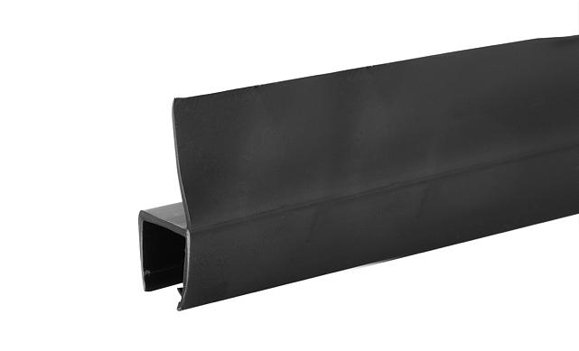 Уплотнитель для стекла 8 мм, непрозрачный черный, 180°, стекло-стекло 2200 мм t204-2 BL-U