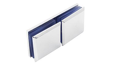 Коннектор для душевой кабины стекло-стекло 180° 45х45 мм латунь-хром, полированный t734 PC купить в Уфе