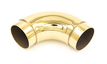Отвод поручня под Ø50.8х102х1.45 мм, 90°, полированный 600 Grit, с двумя установочными кольцами, золото k052-88 купить в Уфе