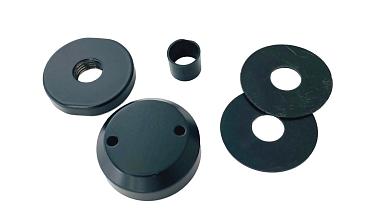 Комплект торцевого крепления несущего стекла, гайка-шайба Ø50х10х18 мм с внутренней резьбой М16, порошковая покраска RAL 9005 мат, AISI 304 Фk277-6-П купить в Уфе