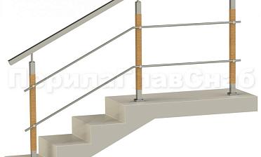 Два ригеля на держателях, квадратный поручень и квадратные деревянные стойки купить в Уфе