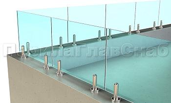 Ограждение для кровли на несущем стекле и министойках в Уфе. Готовые проекты ПерилаГлавСнаб