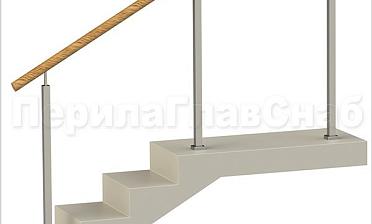 Нержавеющие ограждения без ригелей с пластиковым поручнем и квадратными стойками купить в Уфе