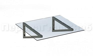 Консольный навес из поликарбоната выносной прямой треуголки купить в Уфе