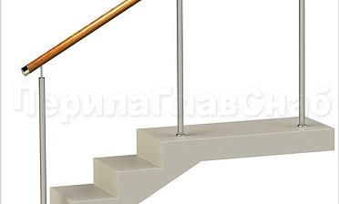 Нержавеющие ограждения без ригелей с деревянным поручнем купить в Уфе