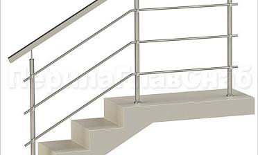 Три ригеля на держателях, квадратный поручень и круглые стойки купить в Уфе