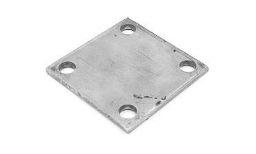 Фланец стойки 75х75х5 (4.3), AISI 304 #200, 4 отв. М10 (аналог Ф-0115) k115-5 купить в Уфе