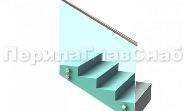 Ограждение с профильным поручнем с пазом на точечном креплении на лестнице купить в Уфе