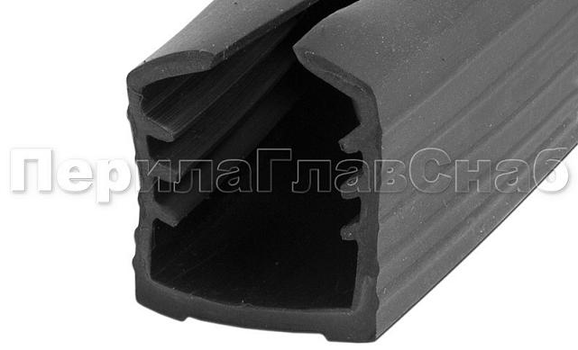 Уплотнитель в поручень с пазом 27х30 для стекла 8+8 мм, EPDM Фk307