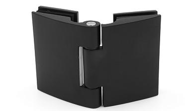 Петля для душевой кабины стекло-стекло 180°, без реза, нержавеющая сталь AISI 304, черная t313 BL купить в Уфе