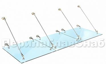Комплект фурнитуры для козырька 1200х2800 (на вантах/тягах) k671-12-28 купить в Уфе