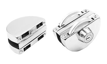 Замок для стеклянной двери с ответной частью на стекло, без вырезов в стекле полированный t109 PSS купить в Уфе