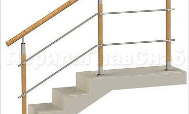 Два ригеля на держателях, пластиковый поручень и квадратные деревянные стойки купить в Уфе