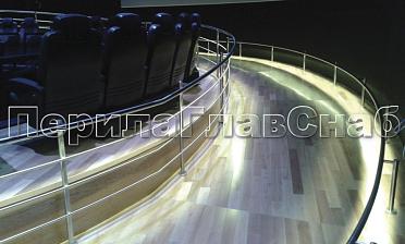 Ограждение со светильниками, встроенными в поручень купить в Уфе