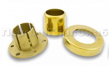 Цанга под трубу Ø38.1 мм, полированная #600, AISI 304, 3 отв. Ø7 мм, 3 отв. Ø9 мм, под золото Фk026-88 купить в Уфе